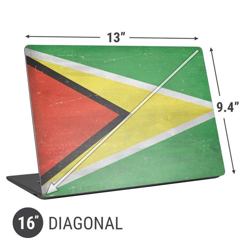 Guyana Flag Distressed Universal Laptop 16in (13 x 9.4in) Skin